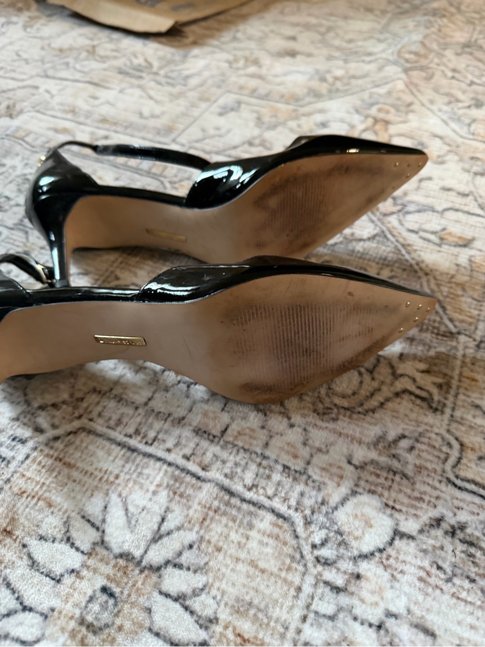 Louise et Cie Black Patent Pointed-Toe Ankle-Strap Pumps - Picture 3 of 4